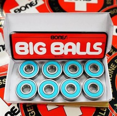 Big Balls Reds High-Performance Skateboard Bearings 8 Pack for Pro Skaters