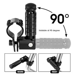 90 Degree Foldable Footpegs M8 Motorcycle Foot Pegs CNC Anti-Skid B Black