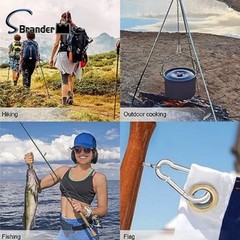 12 Pack 440 Lbs 304 Stainless Steel For Hiking Fishing Carabiner Clip Snap Hook