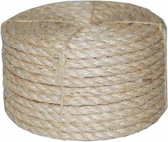 Sisal Rope Twisted 1/4 in x 100 ft Pet Safe Biodegradable Flexible