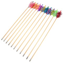 6x 32″ Archery Wooden Arrow Indonesian White Wood Turkey Feather Shooting Hunt