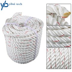 1inch × 120FT High Strength Braided Rope Breaking Strength 3400 Pounds White Red