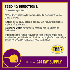 Horse Health Apple-Dex Apple Flavored Electrolytes 30 Pound 240 Days
