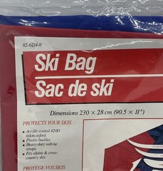 Vintage Ski Bag Ski Carrier Acrylic Coated Nylon Bag Red And Blue