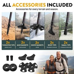 100% Carbon Fiber Trekking Poles by USA Brand – Ultra Strong Lightweight Coll…