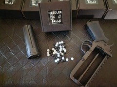Six Needler Rubber Ball Ammo – 9mm – 60 Count Black And White Color Mix – FIRE