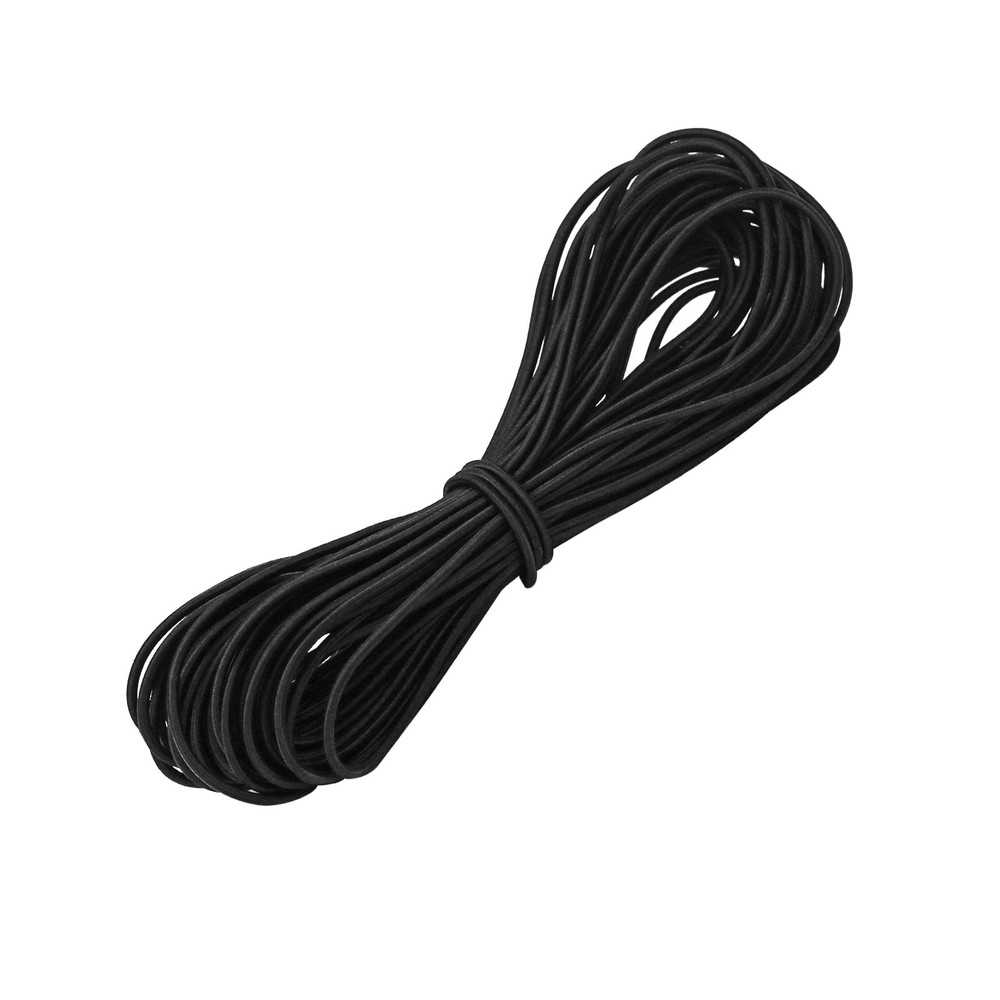 1/8″ Bungee Shock Cords with Hooks,65 Feet 1/8 inch x 65 feet, Black, Black