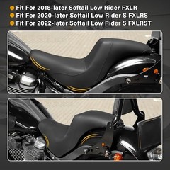 Motorcycle Driver Passenger Seat Two-up Leather Rear Passenger Seat Fit Black