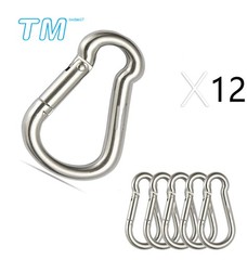 304 Stainless Steel Heavy Duty Carabiner Clip Spring Snap Hook ,Set of 12