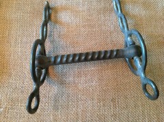 Antique iron twisted driving horse bit, 100+ years old, good condition
