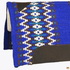 HILASON 32×32 In Western Horse Saddle Wool Blanket Pad Fur Padding Blue