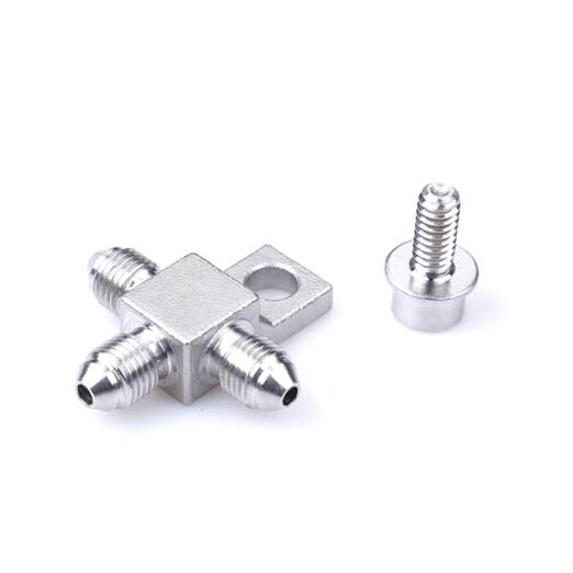 Stainless Steel AN3-3AN Male Brake Hose End Tee Block with screw 1/4-20 unf