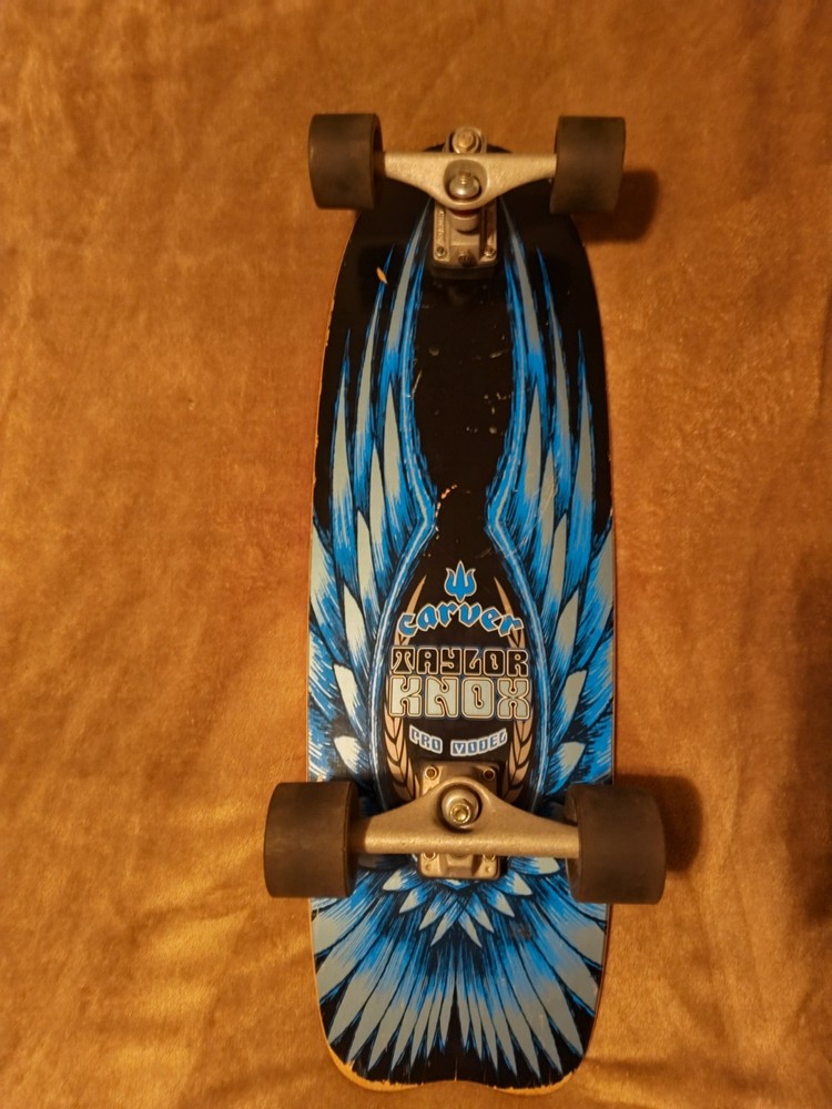 Vintage Carver Taylor Knox Pro Model Surf Skateboard With Roundhouse Wheels