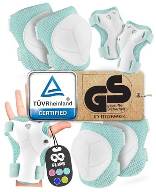99FLIPS 6pcs Complete Set 3-12 Years- Knee Pads Elbow S/M – 7-12 Years MINT
