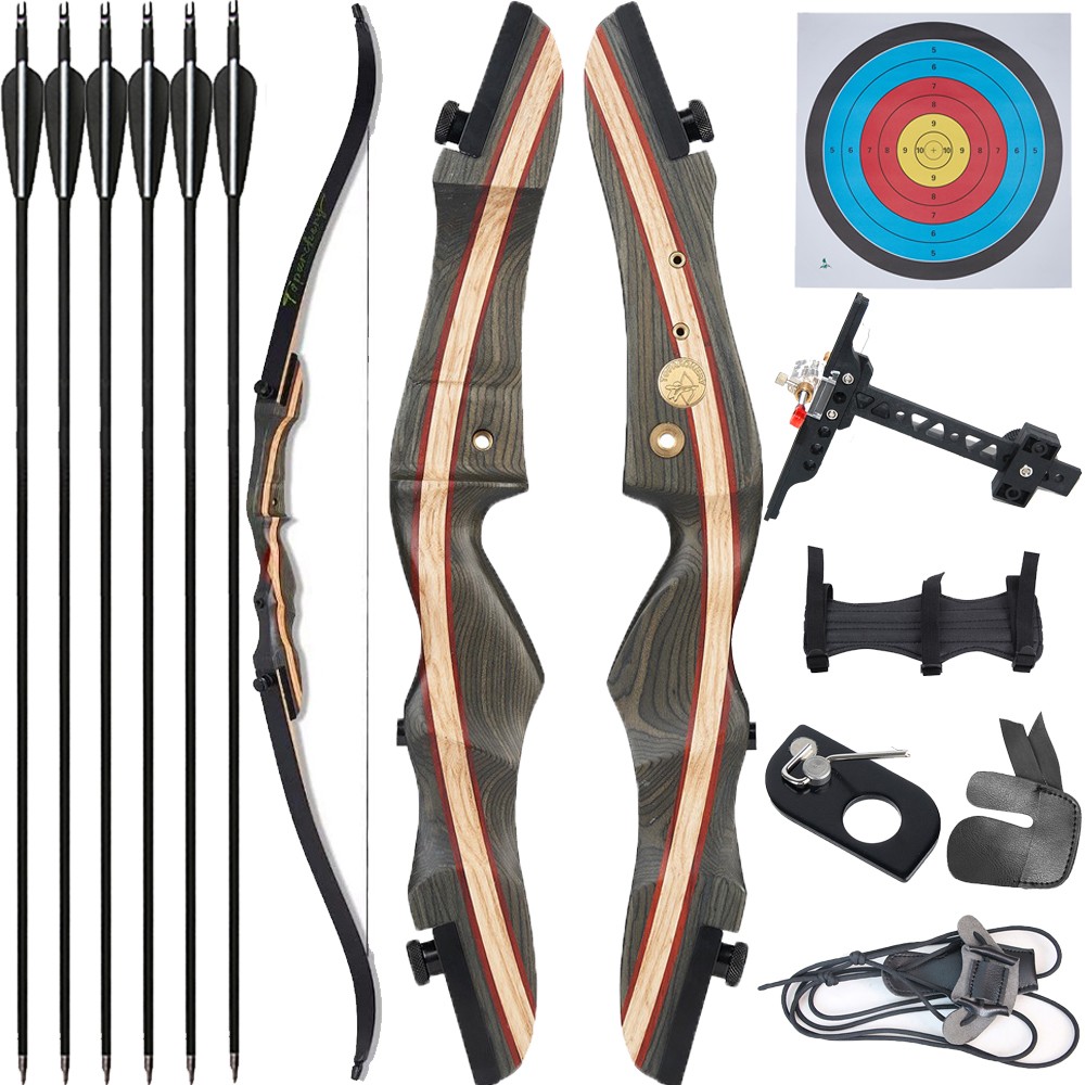 Archery Takedown Recurve Bow 62 inch for Adults 20-50lbs Target Practice&Hunting