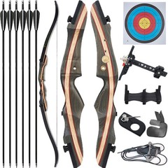 Archery Takedown Recurve Bow 62 inch for Adults 20-50lbs Target Practice&Hunting