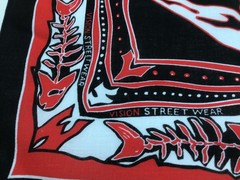 Vintage 1988 VISION STREET WEAR Black BANDANA Skateboards Skater Skulls rare NEW