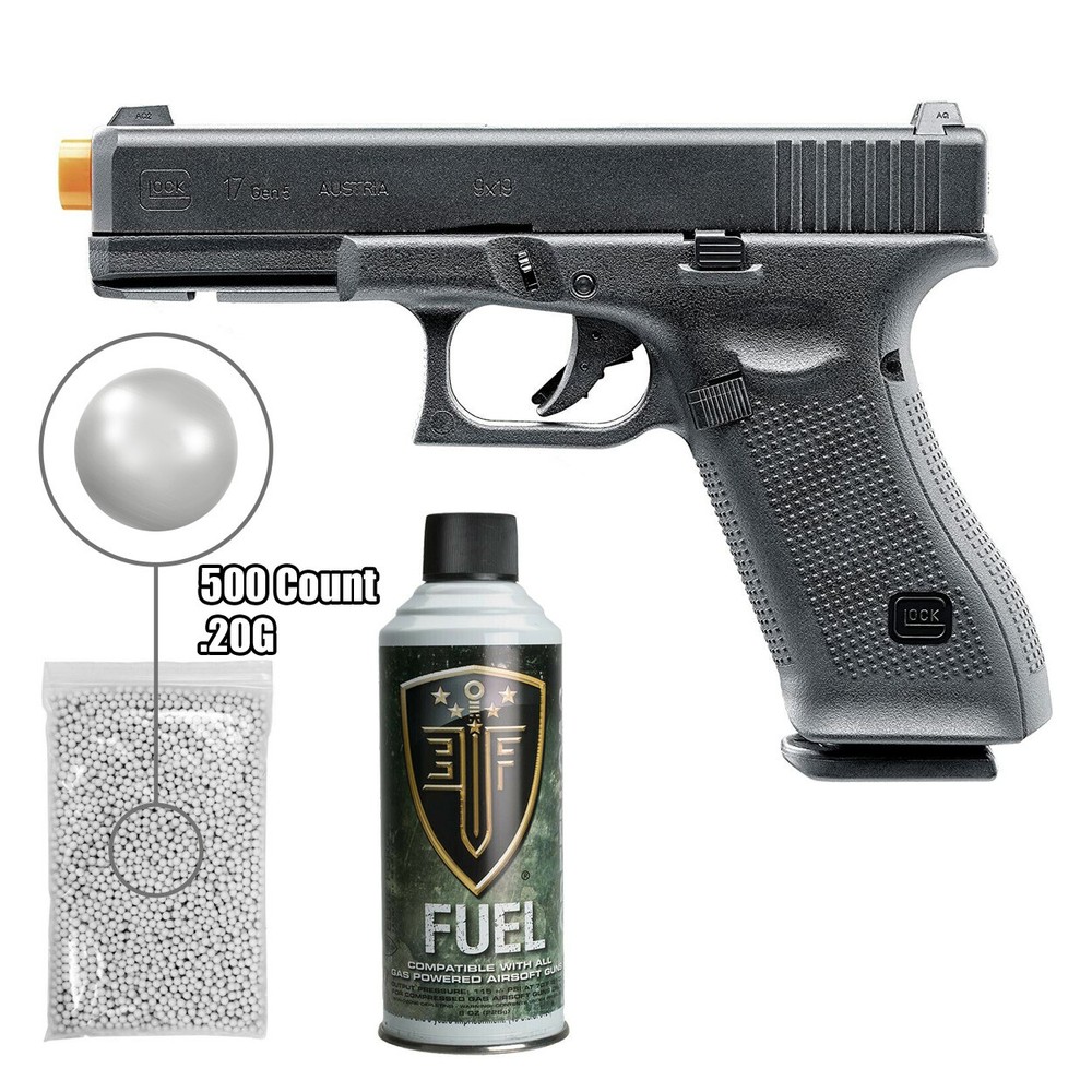 Umarex Glock 17 Gen 5 Airsoft Pistol, Blowback, Green Gas & BB Bundle (2276344)