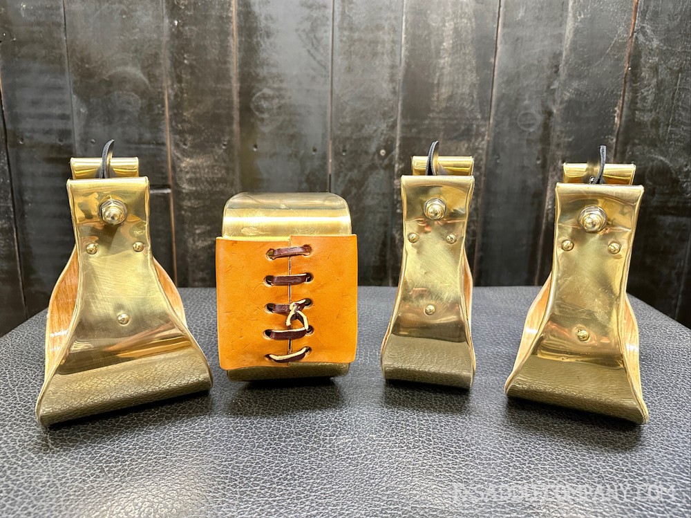 Brass Bell Stirrups 3″, 4″, 5″ / Ranch Saddle / Roping