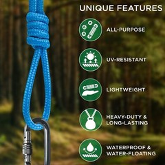Rope – 1/4” & 3/8” – 90 FT | 150 FT – Strong All-Purpose Utility Rope – C