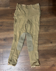 Sigma Girls Riding Breeches – Size 16 Beige Cotton Lycra Blend -side zip lites