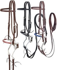 Browband Headstall – Reins – Curb Chain and Hackamore Set – 3 Color Choices