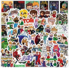 62Pcs Eddsworld Anime Game Stickers Pack, Manga Poster Cartoon Vinyl Waterproof
