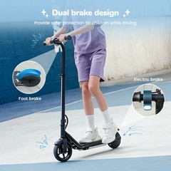 Electric Scooter for Kids Ages 8-12 150W E-Scooter Adjustable Heights Dual Brake