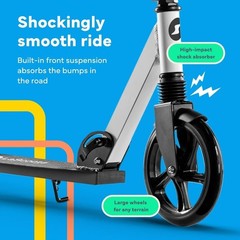 Durable 8-Inch Wheel Kick Scooter for All Ages, 220lbs Max Load, Ergonomic Grip