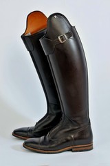 Petrie rich brown custom English dressage riding boots, ladies 8.5, FREE SHIP
