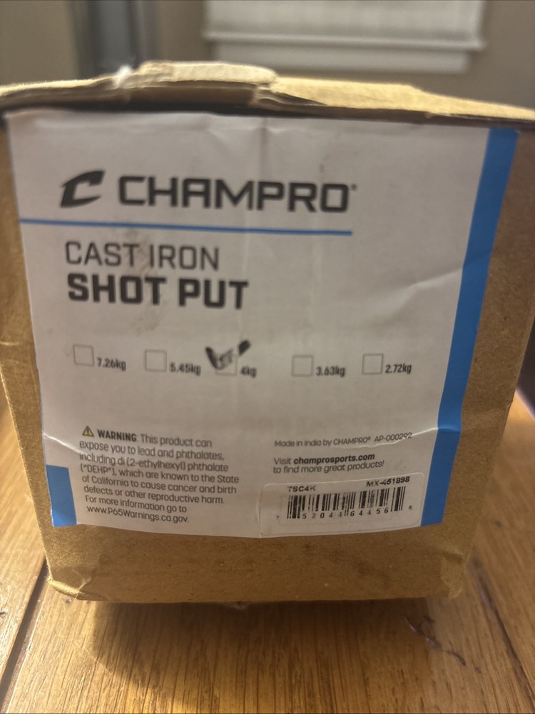 Champro 8.81lb 4kg Shot Put Ball Cast Iron Track & Field New In Box NIB