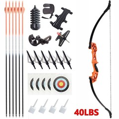 40lbs 53″ Takedown Recurve Bow Right Hand Target Arrow Shooting Practice Bow Set