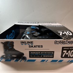 NEW Roller Derby Custom Adult In-line Skates Adult Sizes 7-10 Blue Black Skates