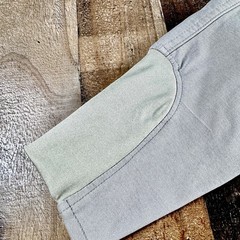 OVATION Riding Pants Tights Knee Inseam Patches Horseback Equestrian Tan 26R