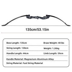 53» Takedown Recurve Bow 30/40Lbs Right Hand Beginner Archery Practice Bow Set
