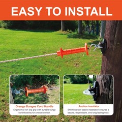 3 Pack Electric Fence Bungy Gate Kit – Expands 13ft to 23ft Heavy Duty Bungee…