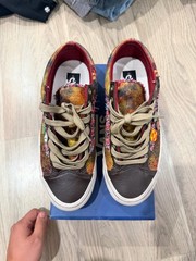 Chanel Vans Skateboarding Low-Top Lace-Up Skate Shoes Brown Multicolor