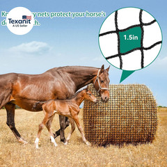Round Bale Hay Net for Horses,5X5 Feet Knotless Slow Feed Hay Net Feeder for Liv