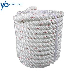 1inch × 120FT High Strength Braided Rope Breaking Strength 3400 Pounds White Red