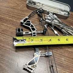 Mini 9” Compound Bow & Fishing Arrows Stainless Steel Small Hand Compound Bow.