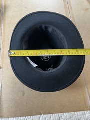 Minnetonka Felt Hat Medium Black 100% Wool Lite Felt Leather Band Made In USA