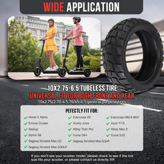 10X2.75-6.5 Tubeless Tire for Electric Scooters – Compatible with Various Models