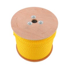 1/4 Inch by 600 Feet 3-Strand Yellow Braided Rope Breaking Strength 8500 pounds
