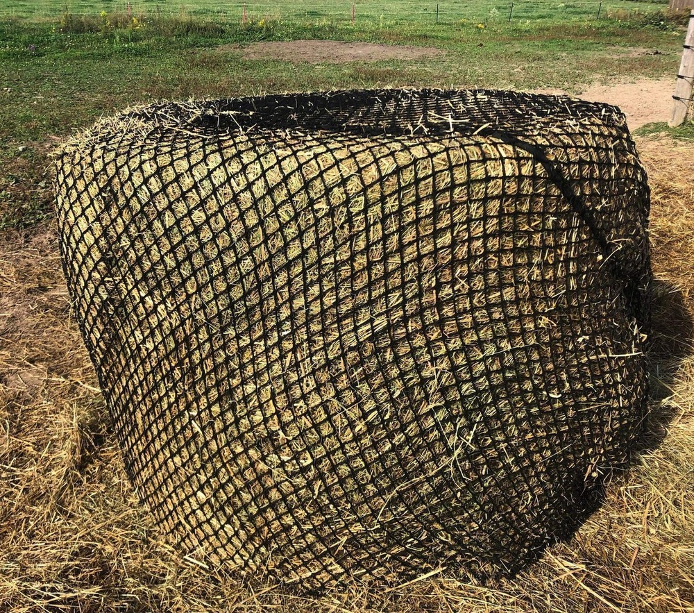 KNOTLESS HEAVYDUTY 4-5mm Thick Round Bale Slow Feed Hay Net (4×5)