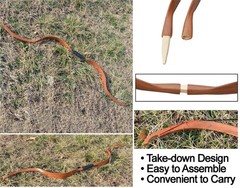 Traditional Recurve Bow and Arrow Set Longbow Handmade Mongolian Horse Bow Ta…