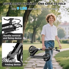 Scooters for Kids 8-12, Teens & Adults – Load 240 LBS, 8-Inch Wheels, Kick Scoot