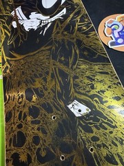 SUPER RARE Spiderman Gold Holofoil Black Suit HUF Skateboard Deck Marvel Comics
