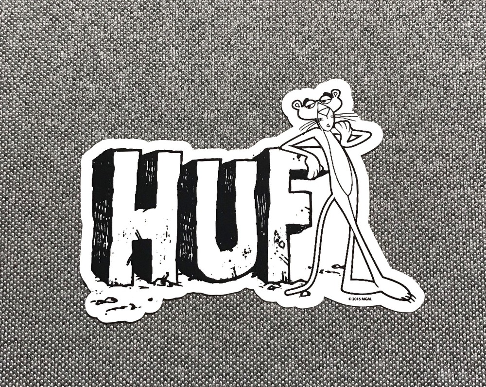 HUF x Pink Panther Skateboard Sticker stand 3in HUF3