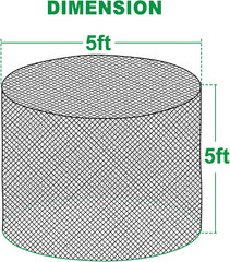 5×5 ft Round Bale Hay Net for Horses & Livestock – Slow Feeder Hay Nets Black