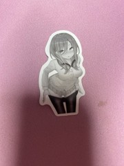 black and white lewd waifu stickers #5